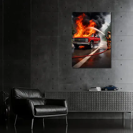 Chevrolet Blazer On Fire Firefighter Street
