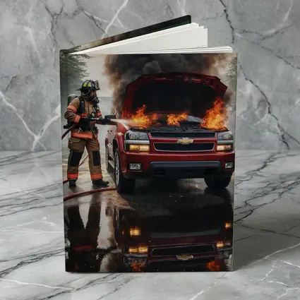 Chevrolet Blazer On Fire Firefighter Scene