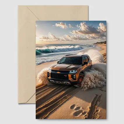 Chevrolet Blazer SUV Drifting On Sandy Beach