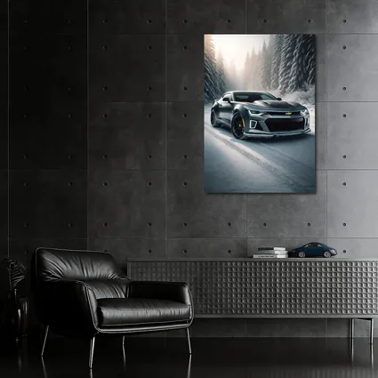 Chevrolet Camaro ZL1 On Snowy Forest Road