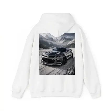 Chevrolet Camaro Black Muscle Car Snowy Mountains