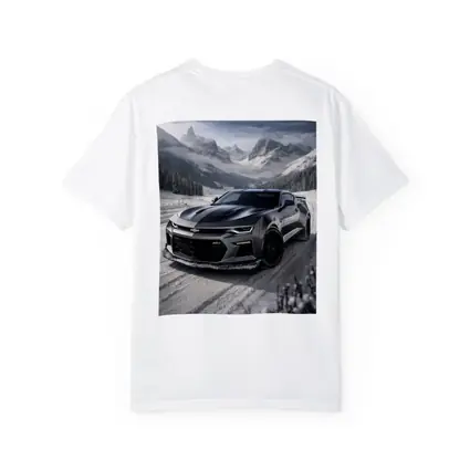 Chevrolet Camaro Black Muscle Car Snowy Mountains