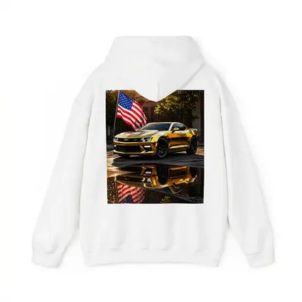 Gold Chevrolet Camaro American Flag Urban Street