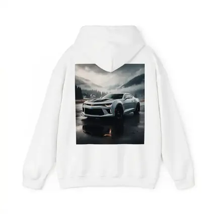Chevrolet Camaro White Muscle Car Overcast Mountains