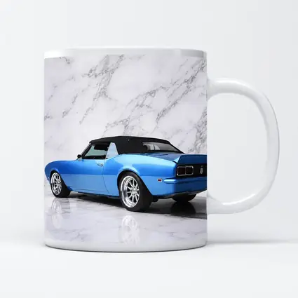 Chevrolet Camaro Blue Convertible Marble Background