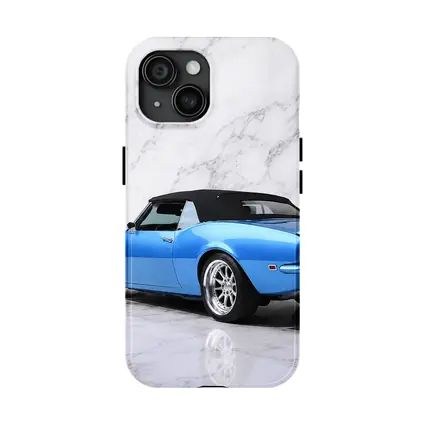 Chevrolet Camaro Blue Convertible Marble Background