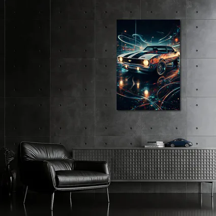 Chevrolet Camaro SS Neon Night City Art