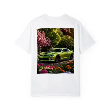 Chevrolet Camaro SS Lime Green Garden Setting