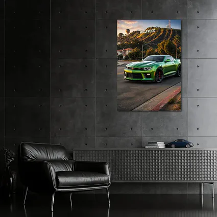 Chevrolet Camaro ZL1 Green Hollywood Sign