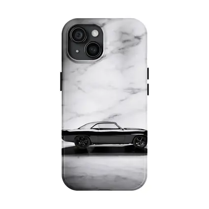 Black Chevrolet Camaro Classic Marble Background