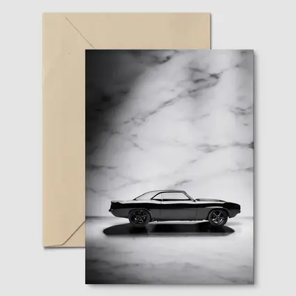 Black Chevrolet Camaro Classic Marble Background