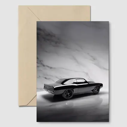 Black Chevrolet Camaro Classic Marble Background