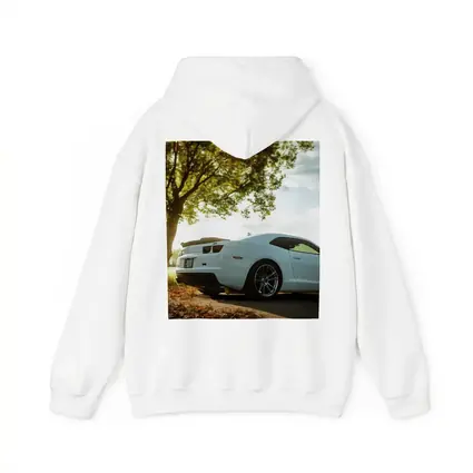 White Chevrolet Camaro Autumn Tree Background