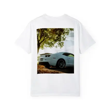 White Chevrolet Camaro Autumn Tree Background
