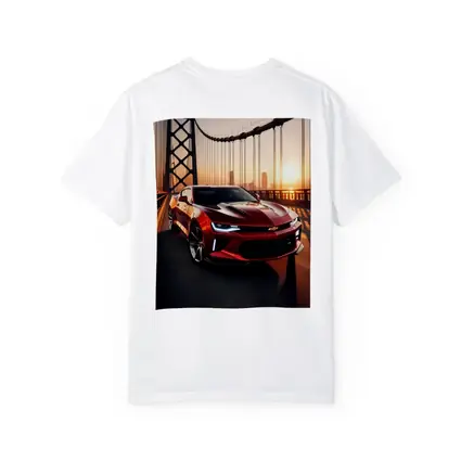 Chevrolet Camaro Red Muscle Car Bridge Sunset
