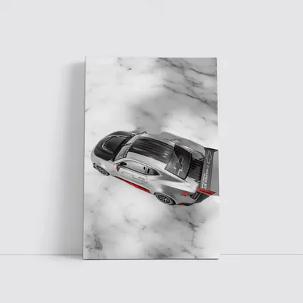 Chevrolet Camaro Racing Silver Marble Background