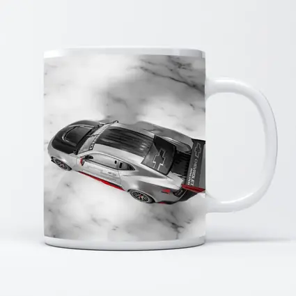 Chevrolet Camaro Racing Silver Marble Background