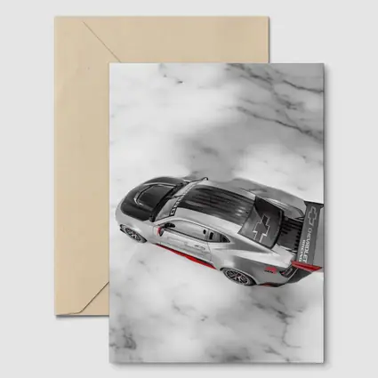 Chevrolet Camaro Racing Silver Marble Background