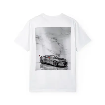 Chevrolet Camaro Silver Race Car Marble Background