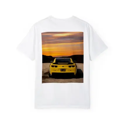 Chevrolet Camaro ZL1 Yellow Sunset Road
