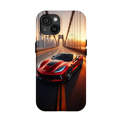 Chevrolet Corvette Red Bridge City Sunset