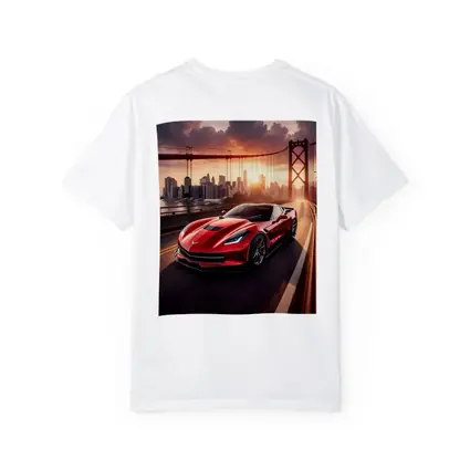 Chevrolet Corvette Red Bridge City Sunset