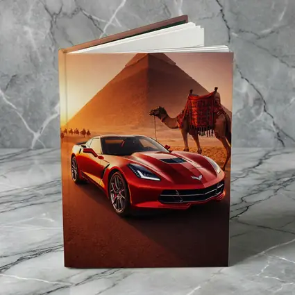 Chevrolet Corvette Red Car Egypt Pyramids