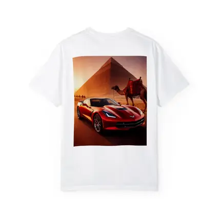 Chevrolet Corvette Red Car Egypt Pyramids