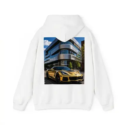 Gold Chevrolet Corvette Z06 Urban Building