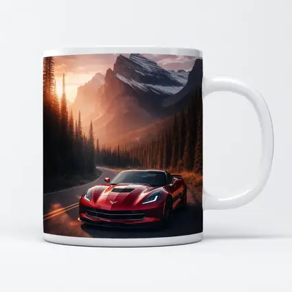 Chevrolet Corvette Red Mountain Sunset Road