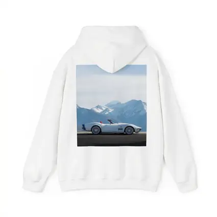 Chevrolet Corvette White Classic Mountain Backdrop