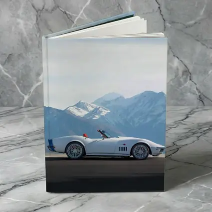 Chevrolet Corvette White Classic Mountain Backdrop