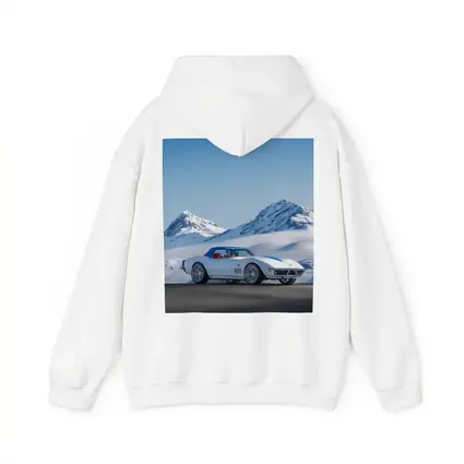 Chevrolet Corvette White Snow Mountains Background