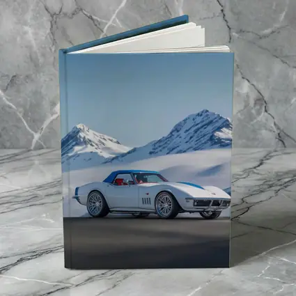 Chevrolet Corvette White Snow Mountains Background