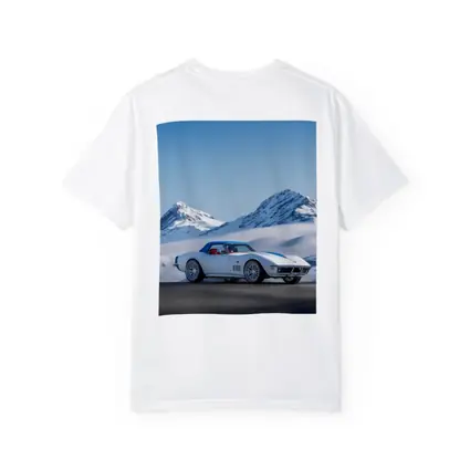 Chevrolet Corvette White Snow Mountains Background
