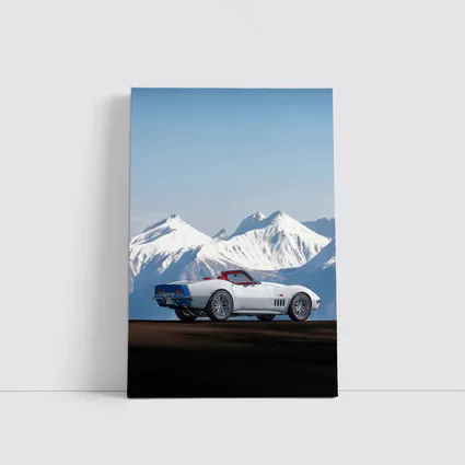 Chevrolet Corvette White Convertible Mountain Backdrop