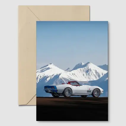 Chevrolet Corvette White Convertible Mountain Backdrop