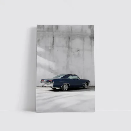 Chevrolet Impala Classic Blue Concrete Wall