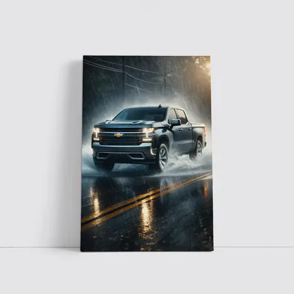 Chevrolet Silverado Driving Through Heavy Rain