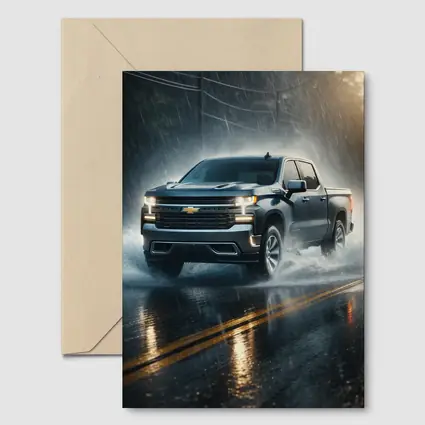Chevrolet Silverado Driving Through Heavy Rain