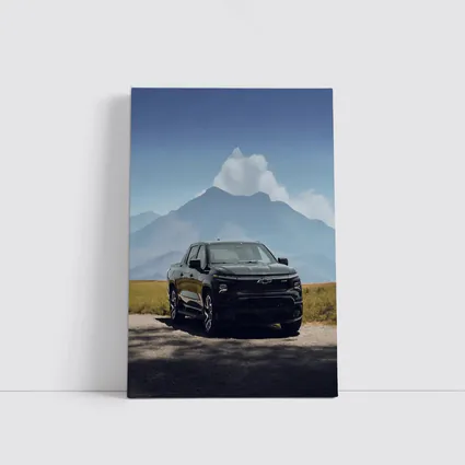Chevrolet Silverado EV Black Mountain Background