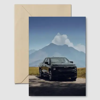 Chevrolet Silverado EV Black Mountain Background