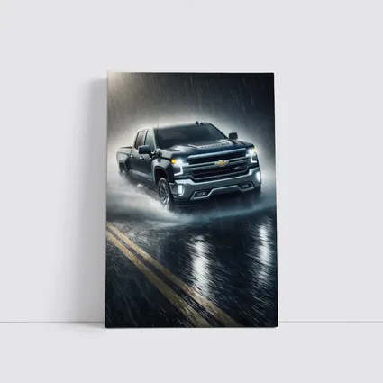 Chevrolet Silverado Driving Through Heavy Rain