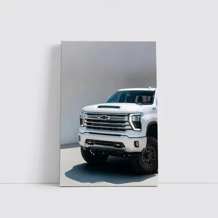 Chevrolet Silverado White Truck Front View