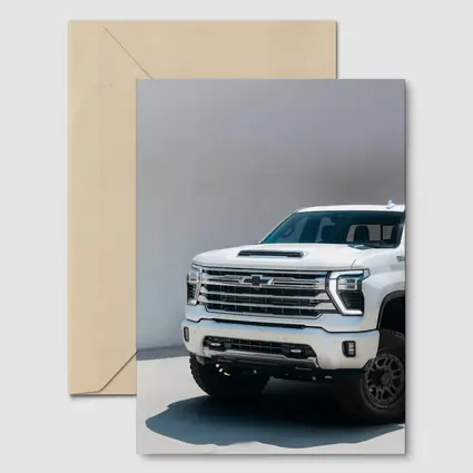 Chevrolet Silverado White Truck Front View