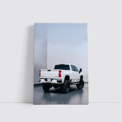 Chevrolet Silverado White Truck Studio Background