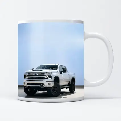 Chevrolet Silverado White Lifted Truck Clean Background