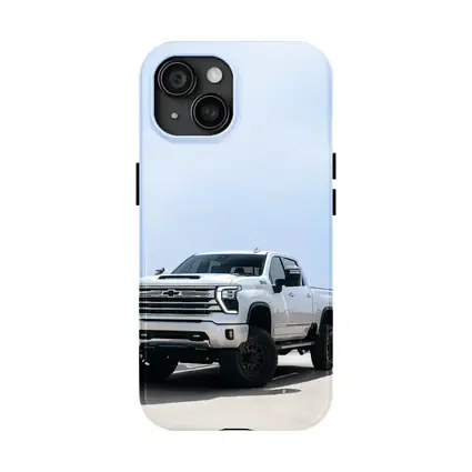 Chevrolet Silverado White Lifted Truck Clean Background