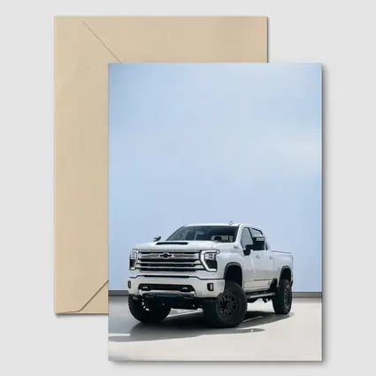 Chevrolet Silverado White Lifted Truck Clean Background
