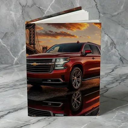 Chevrolet Suburban Red SUV Bridge Sunset